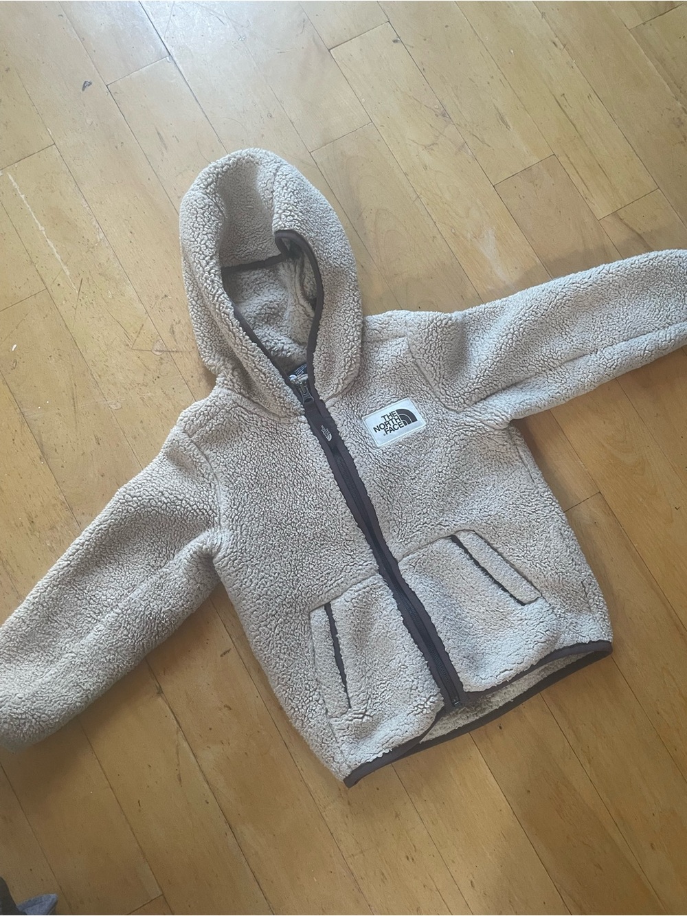 The North Face Kids Hooded Sherpa Jacket - Beige